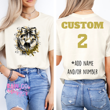 Load image into Gallery viewer, Soccer - Soccer Ball with Gold &amp; Black Splatter
